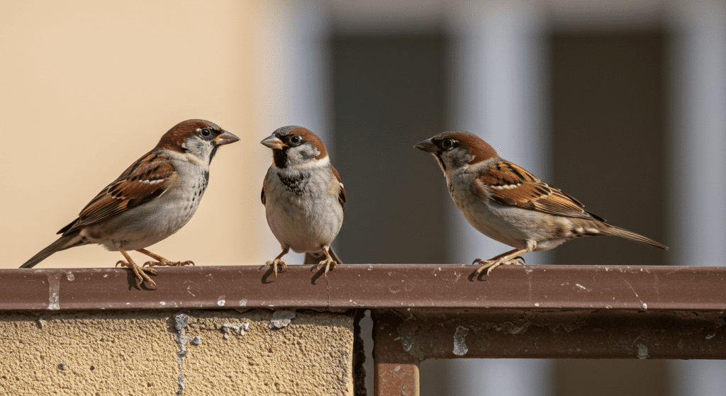 cómo atraer gorriones a una terraza pequeña con plantas y bebederos