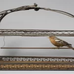 Jaula decorativa colgante redonda para loros y periquitos